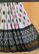 Light Grey And Black Wedding Wear Pure Silk Saree